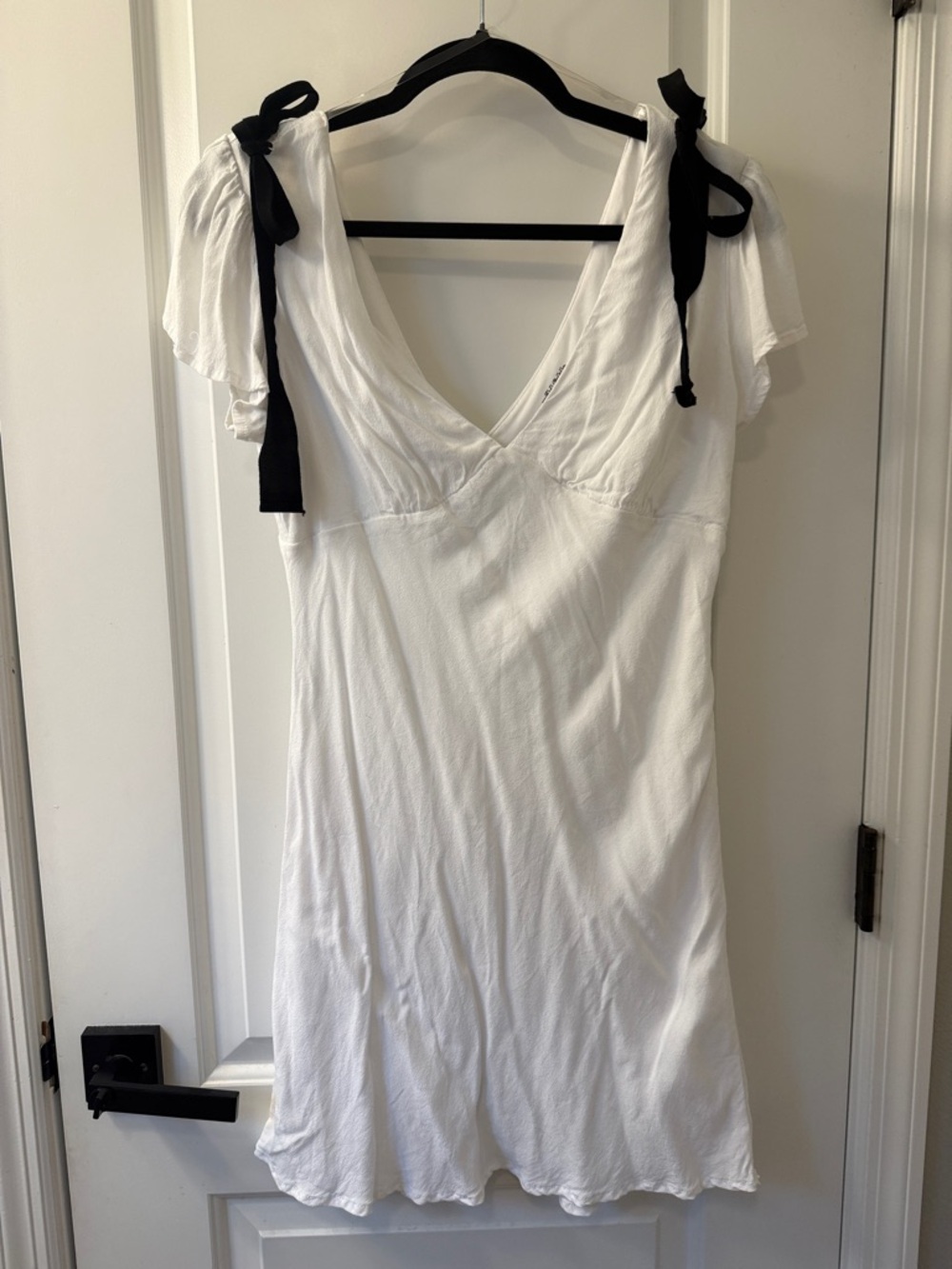 wild fable White Mini Dress with Black Tie Straps